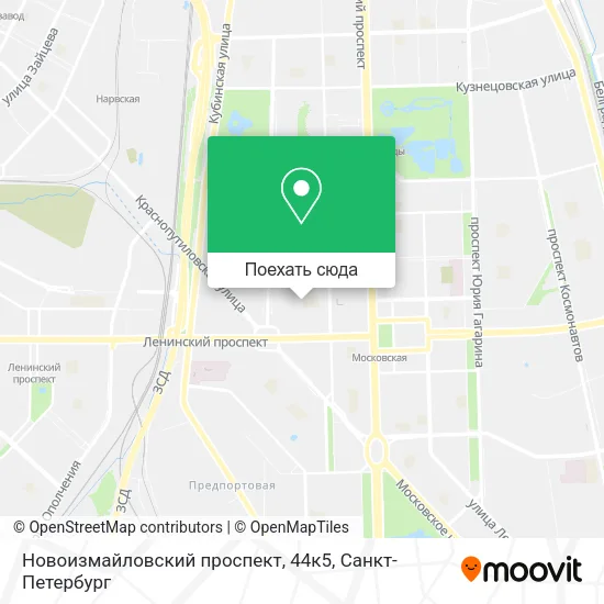 Карта Новоизмайловский проспект, 44к5