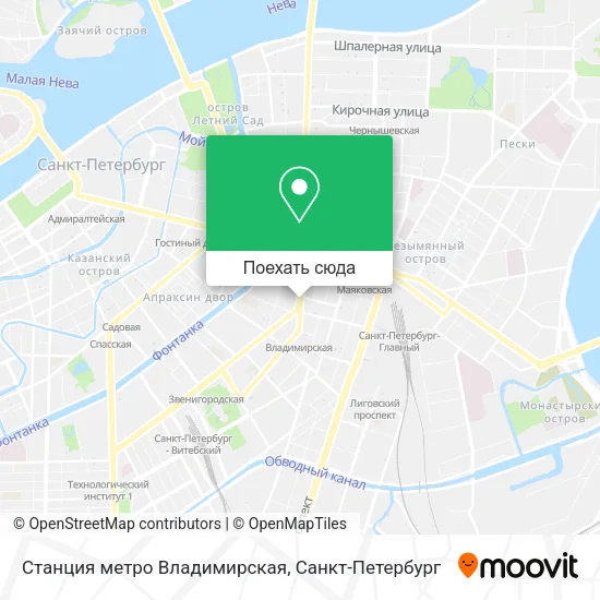 Карта Станция метро Владимирская