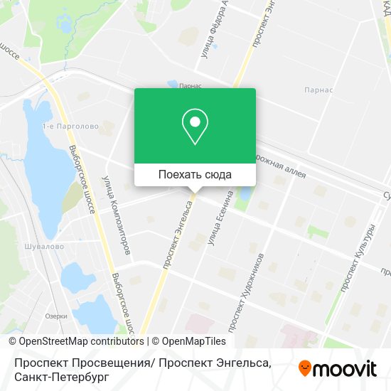 Карта Проспект Просвещения/ Проспект Энгельса