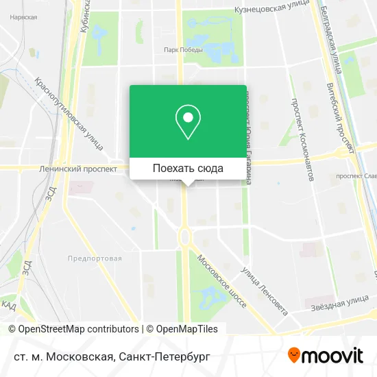 Карта ст. м. Московская