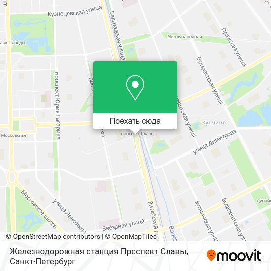 Карта Железнодорожная станция Проспект Славы