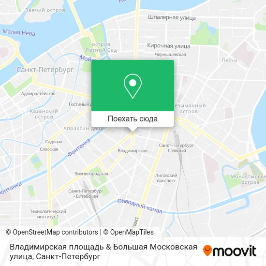Карта Владимирская площадь & Большая Московская улица
