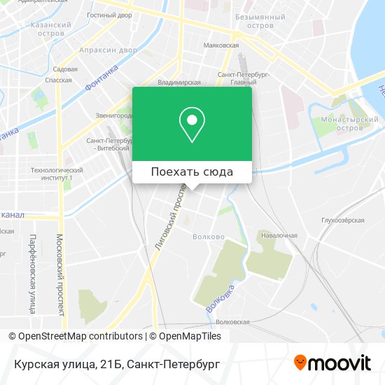 Карта Курская улица, 21Б