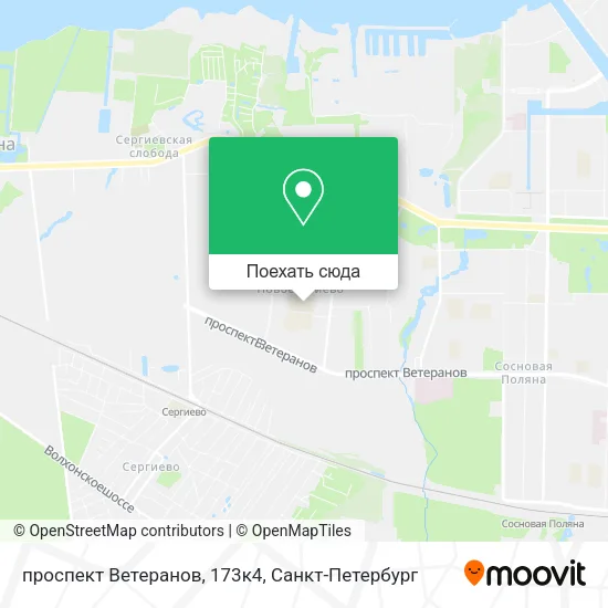 Карта проспект Ветеранов, 173к4