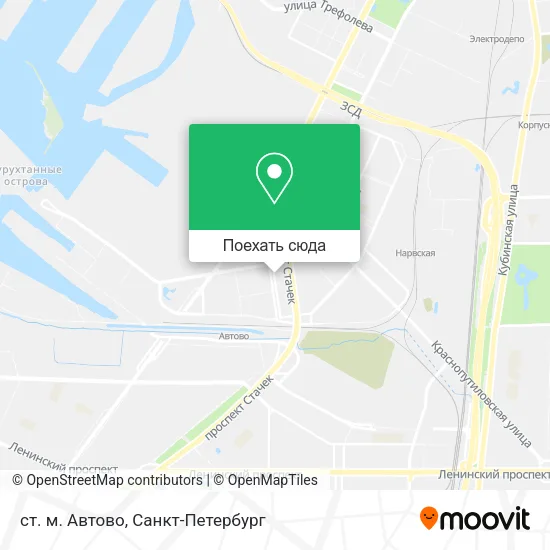 Карта ст. м. Автово