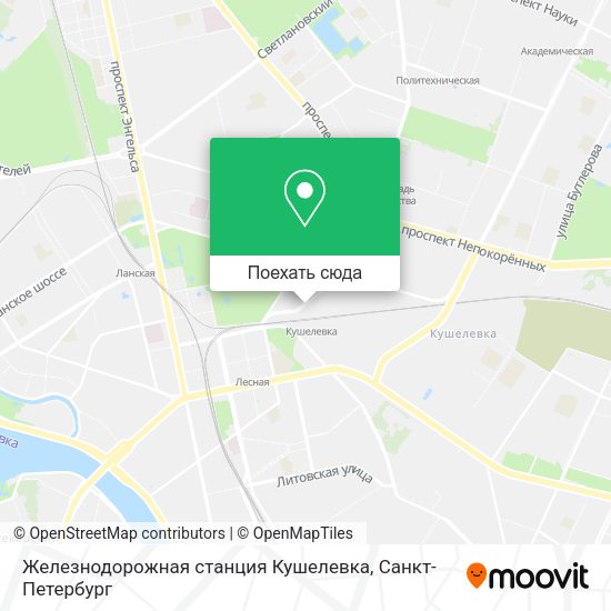 Карта Железнодорожная станция Кушелевка
