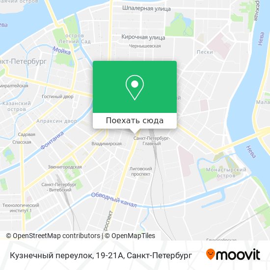 Карта Кузнечный переулок, 19-21А