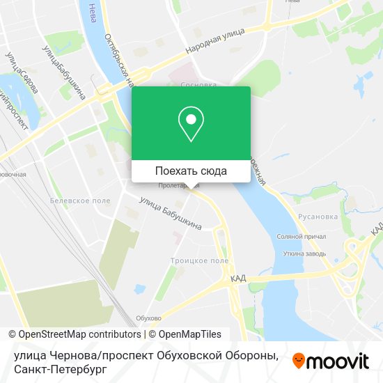 Карта улица Чернова / проспект Обуховской Обороны