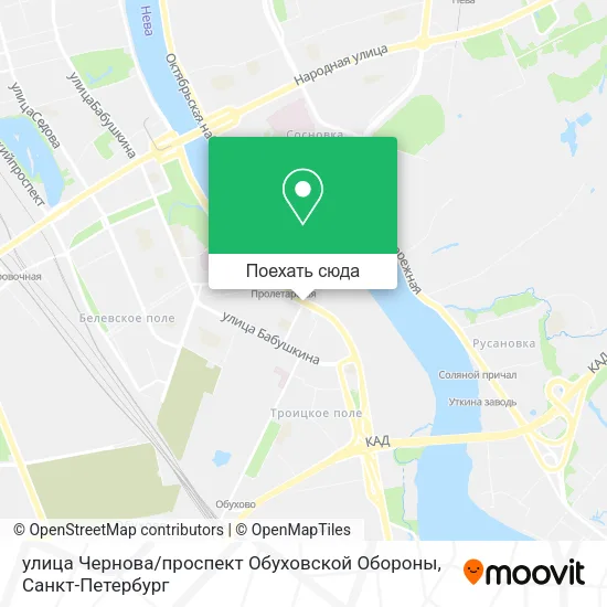 Карта улица Чернова / проспект Обуховской Обороны