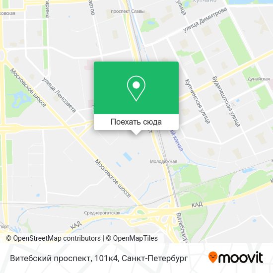 Карта Витебский проспект, 101к4