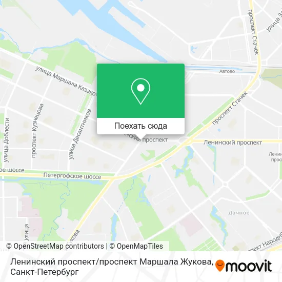 Карта Ленинский проспект / проспект Маршала Жукова