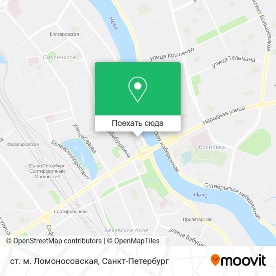 Карта ст. м. Ломоносовская