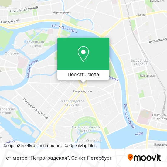 Карта ст.метро "Петроградская"