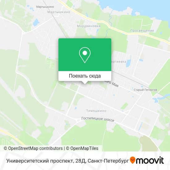 Карта Университетский проспект, 28Д