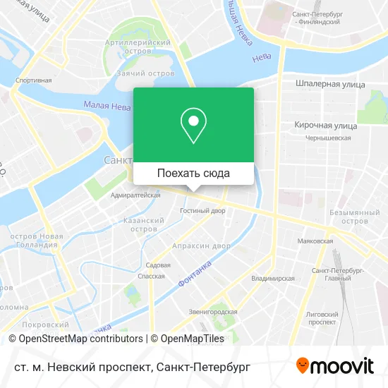 Карта ст. м. Невский проспект