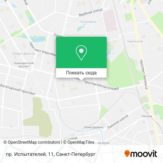 Карта пр. Испытателей, 11