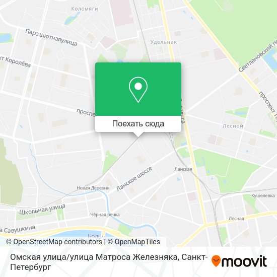 Карта Омская улица / улица Матроса Железняка