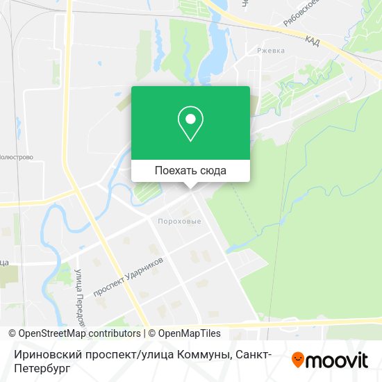 Карта Ириновский проспект / улица Коммуны