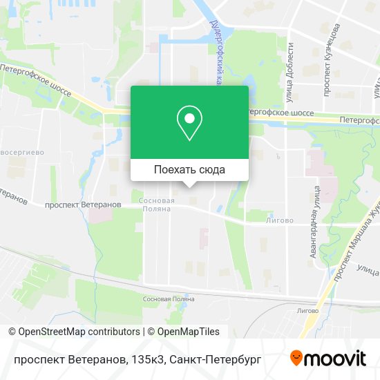 Карта проспект Ветеранов, 135к3