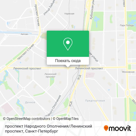 Карта проспект Народного Ополчения / Ленинский проспект