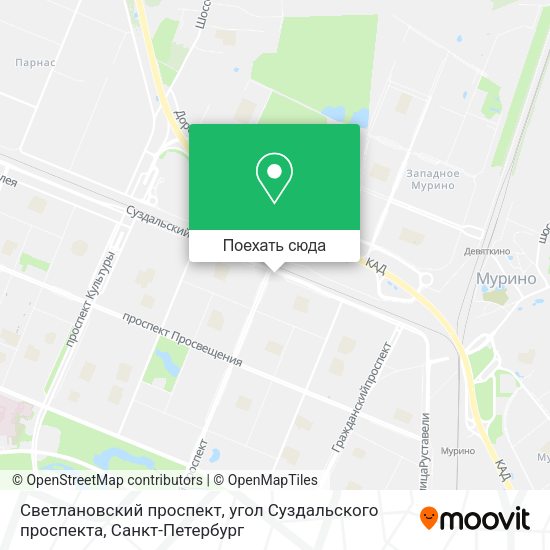 Карта Светлановский проспект, угол Суздальского проспекта