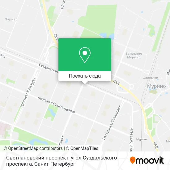 Карта Светлановский проспект, угол Суздальского проспекта