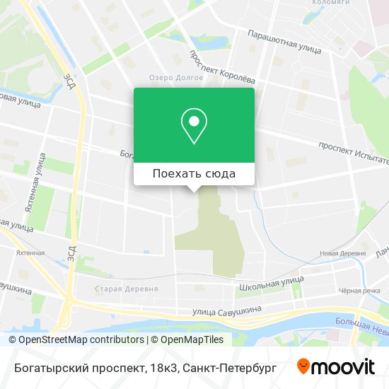 Карта Богатырский проспект, 18к3