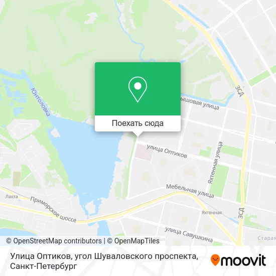 Карта Улица Оптиков, угол Шуваловского проспекта