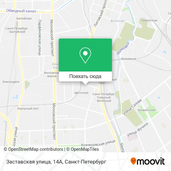 Карта Заставская улица, 14А