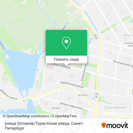 Карта улица Оптиков/Туристская улица