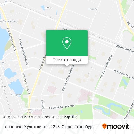Карта проспект Художников, 22к3