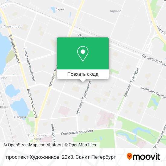 Карта проспект Художников, 22к3