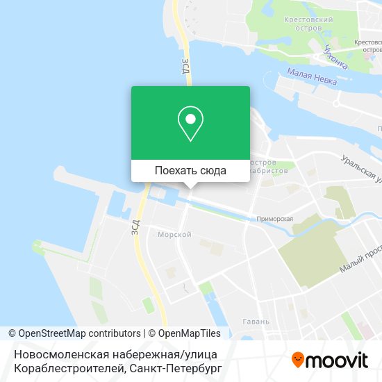 Карта Новосмоленская набережная / улица Кораблестроителей