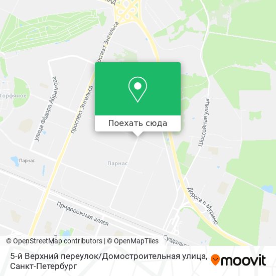 Карта 5-й Верхний переулок / Домостроительная улица