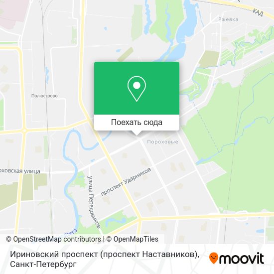 Карта Ириновский проспект (проспект Наставников)
