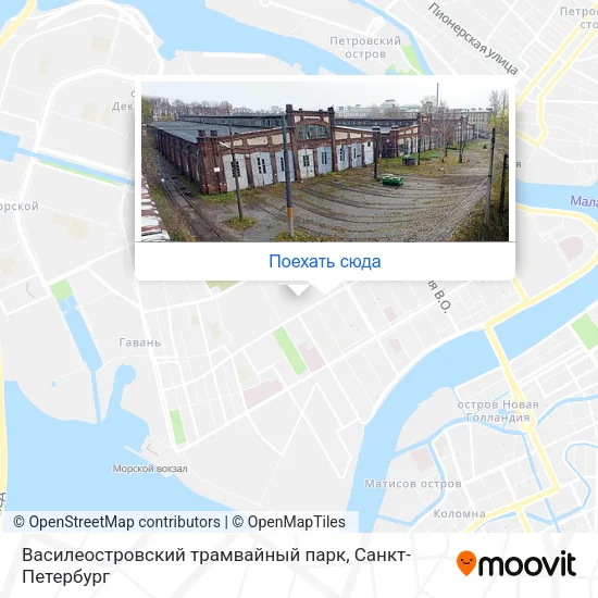 Карта Василеостровский трамвайный парк
