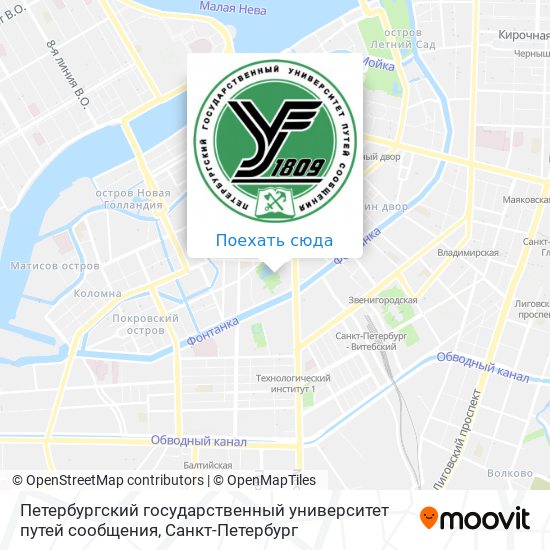 Карта Петербургский государственный университет путей сообщения