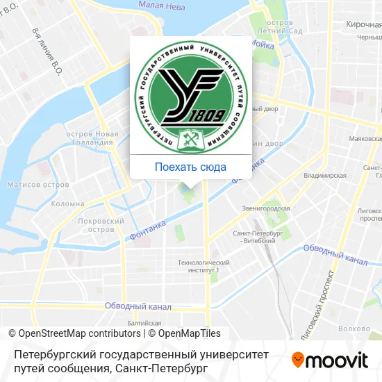 Карта Петербургский государственный университет путей сообщения