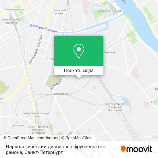 Карта Наркологический диспансер фрунзенского района