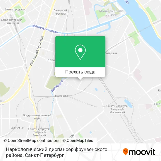 Карта Наркологический диспансер фрунзенского района