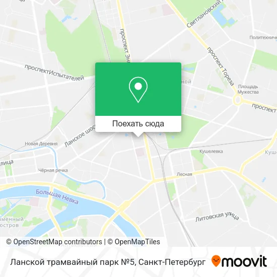 Карта Ланской трамвайный парк №5