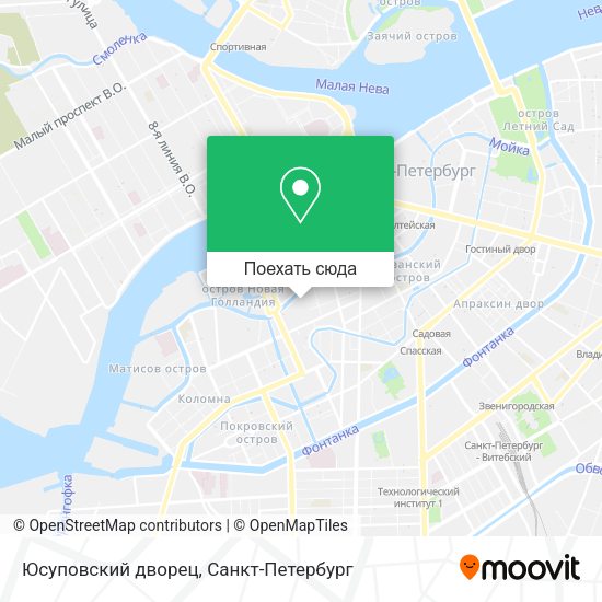 Карта Юсуповский дворец