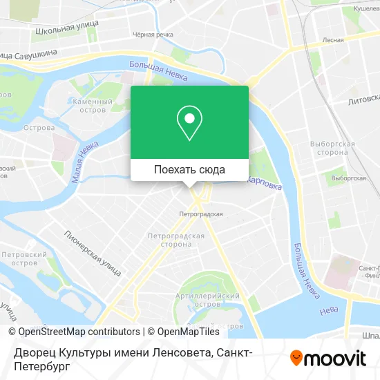 Карта Дворец Культуры имени Ленсовета