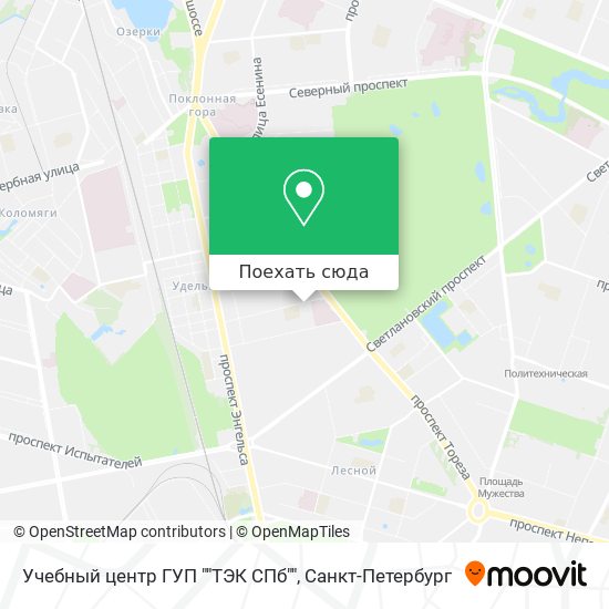 Карта Учебный центр ГУП ""ТЭК СПб""