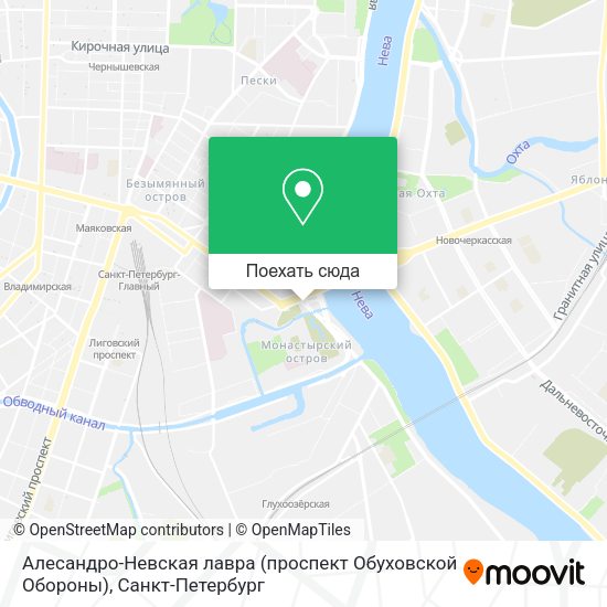 Карта Алесандро-Невская лавра (проспект Обуховской Обороны)