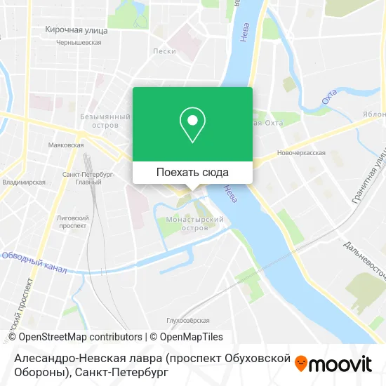 Карта Алесандро-Невская лавра (проспект Обуховской Обороны)
