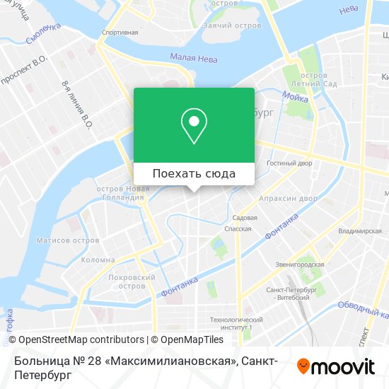Карта Больница № 28 «Максимилиановская»