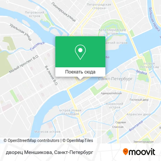 Карта дворец Меншикова