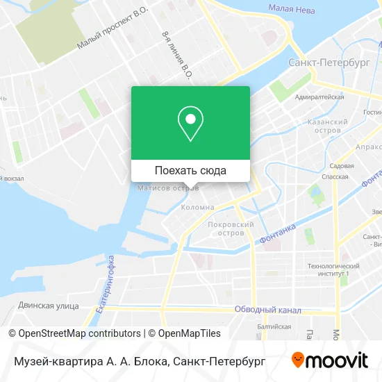Карта Музей-квартира А. А. Блока