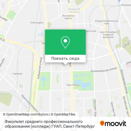 Карта Факультет среднего профессионального образования (колледж) ГУАП